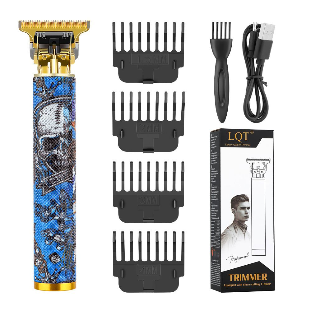 Beard Trimmer Cordless - Retro Tattoo Skull Pattern Cordless T