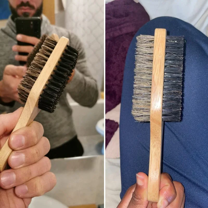 Beard Brush with Natural Woode - Men'S Grooming Oil review and price