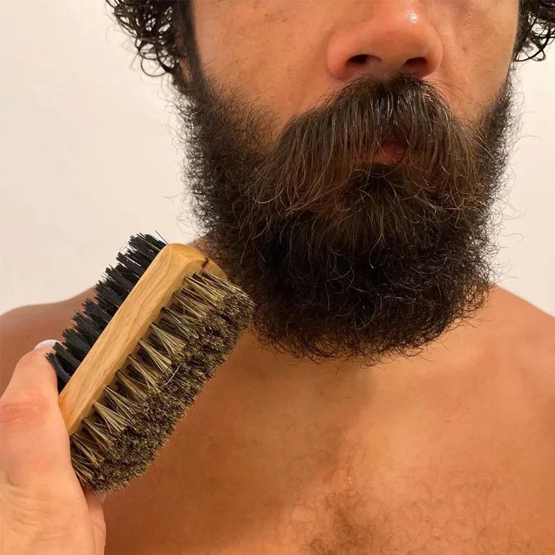Beard Brush with Natural Woode - Men'S Grooming Oil review and price